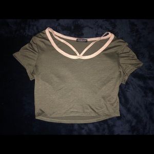 Green crop top